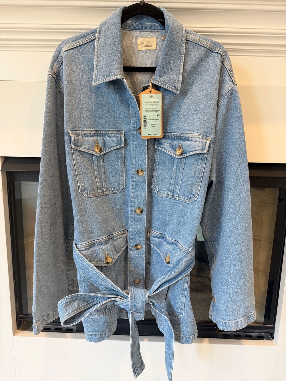 Faherty Solstice Denim Safari Jacket NWT